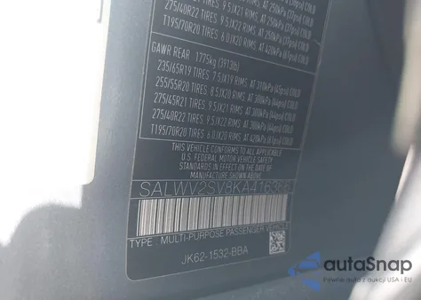 2019 Land Rover Range Rover Sport Hse Dynamic z USA, uszkodzony, nr VIN SALWV2SV8KA416366